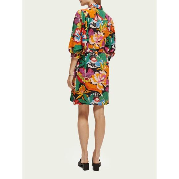Scotch & Soda Cassie Floral Button Up Linen Blend Shirt Dress 23163035-NHD XS - Picture 4 of 10